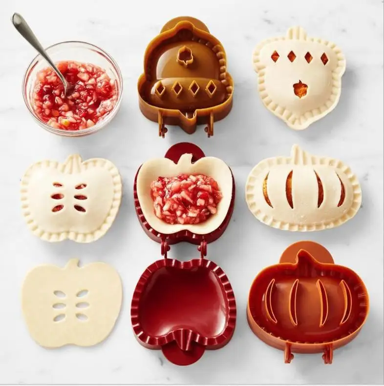 Apple Pumpkin And Acorn Shapes Dough Presser Pocket Pie Molds Fall Hand Pie Molds Set of 3