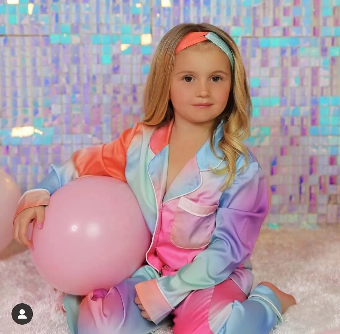 2023 New design Christmas plain pyjamas for kids and kids satin pajamas