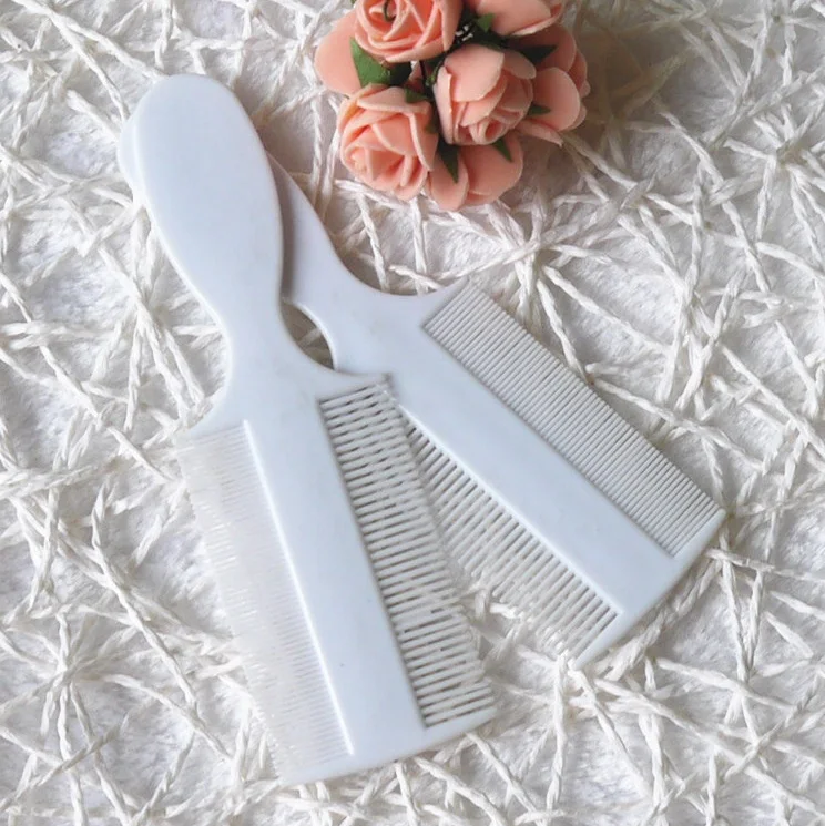 Long Handle Plastic Double Sided Lice nit Louse Tick Flea Comb With Coarse And Fine Teeth In One