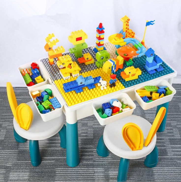 High quality children DIY kindergarten educational plastic bricks toy baby temperature resistance indoor building blocks table