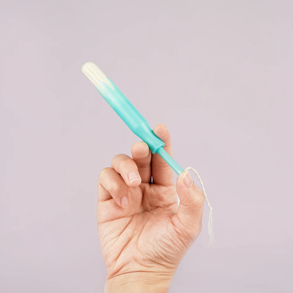 natural OEM disposable organic cotton clean point tampons with plastic applicator organic tampons