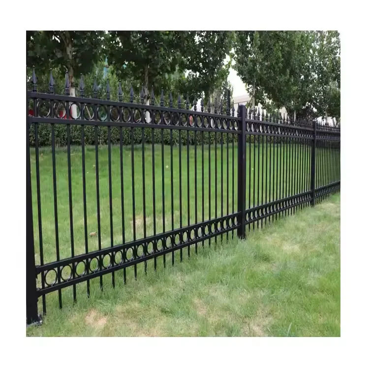 Hot sale 6*8feet stainless steel fence new design cheap wrought iron fence panel steel black steel security fence