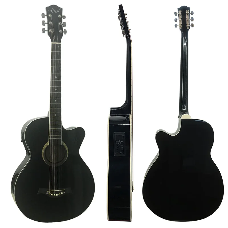 Wholesale cheap price Small size 38 Inch various Colour All Lindenwood Electric acoustic guitar for learner and starter