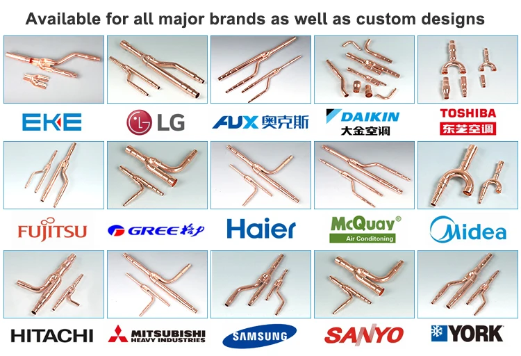 90 Degree Tee Fitting Branch Piping Kit Refrigeration System Refnet Joint For SANYO