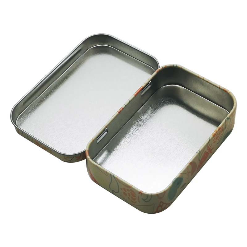 New Arrival Food Grade Child Proof Small Hinge Tin Box  For Candy Mint Pill Portable