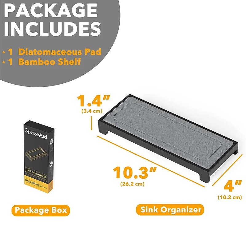 Unique Style Diatomaceous Stone Caddy Organizer Sponge Washer Fast Drying Stone Sink Caddy Stone Set Sink Rack Holder