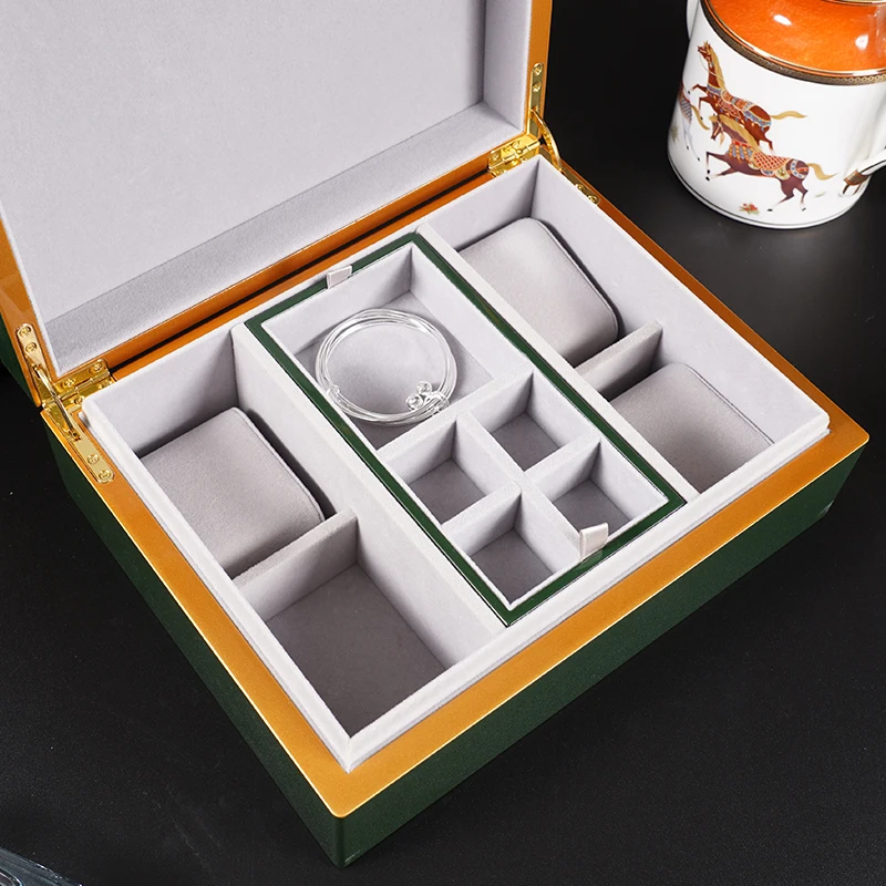 Popular aramy green luxury jewelry/watch/necklace  accessories storage box for women girls