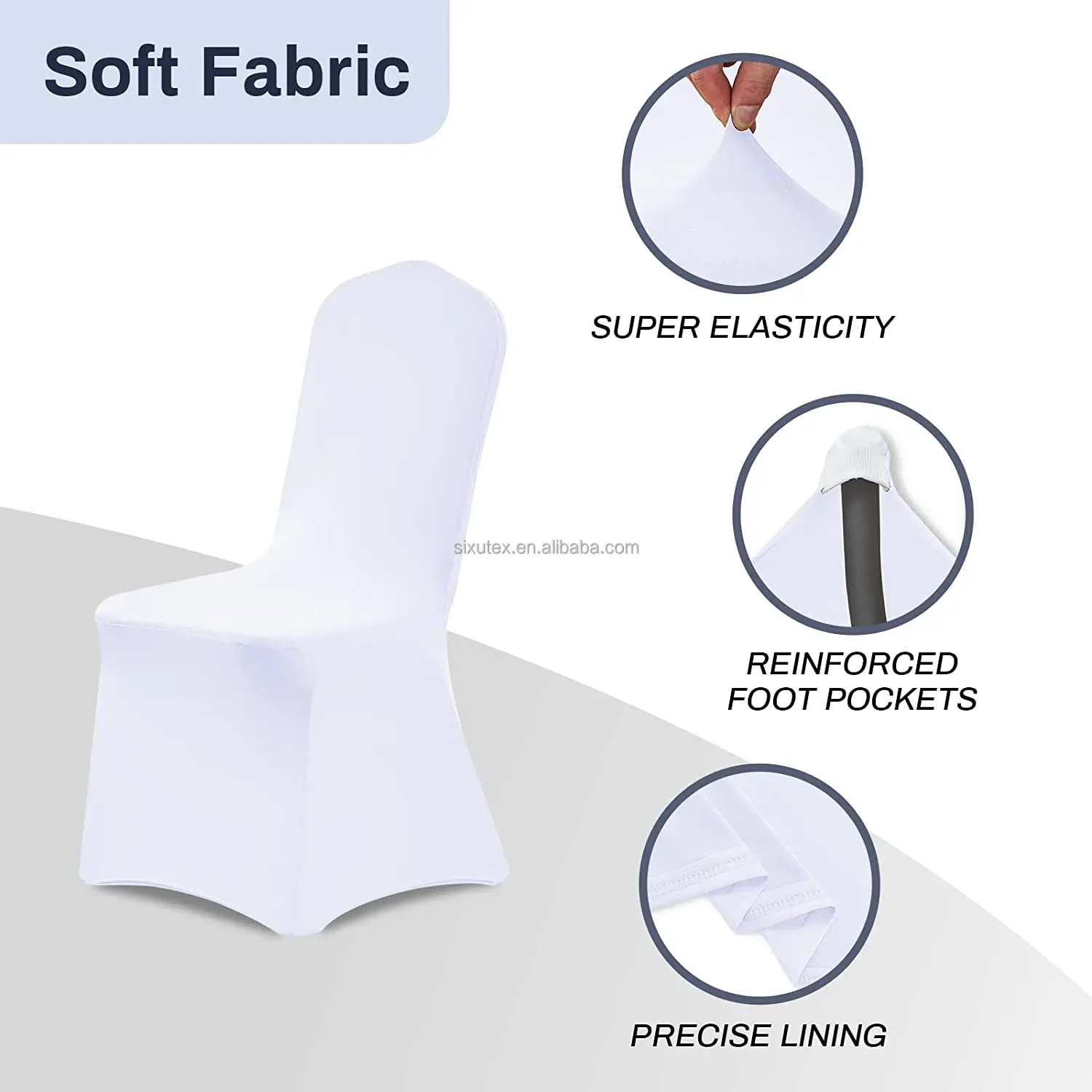 fundas de silla 100 White Spandex Hotel Dining Folding Plastic Banquet Wedding Protector Stretch Chair Covers for wedding