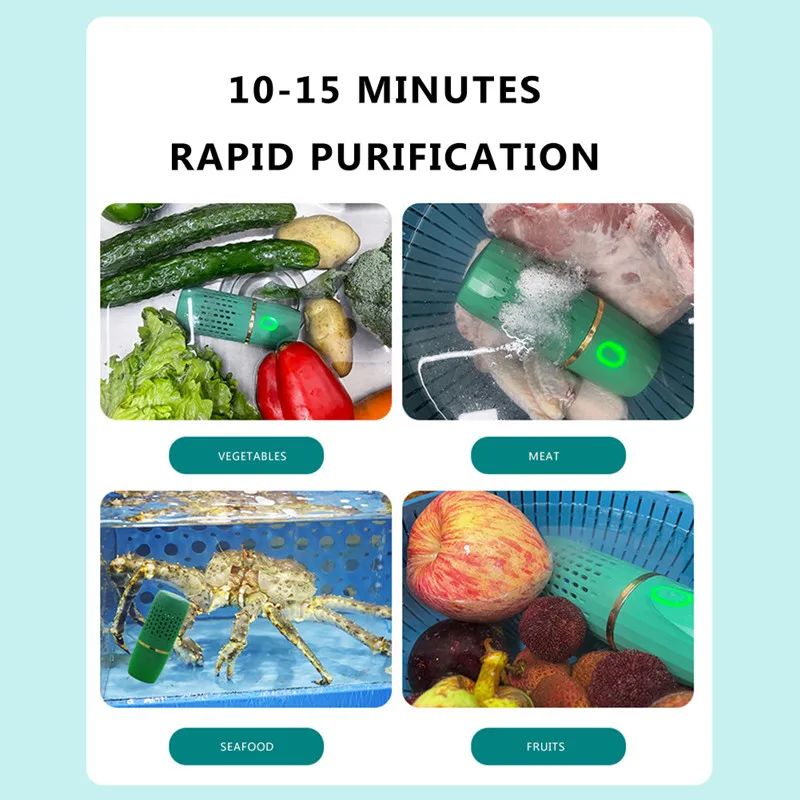 Portable Fruit Vegetable Washing Machine Capsule Shape Wireless Food Purifier Household Pesticide Disinfection vegetables