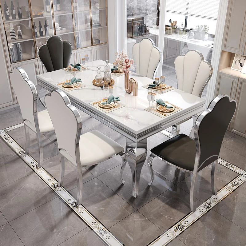 Wedding Event Party Furniture Simple Style Snake Legs Louis Gold Stainless Steel Wedding Dining Table
