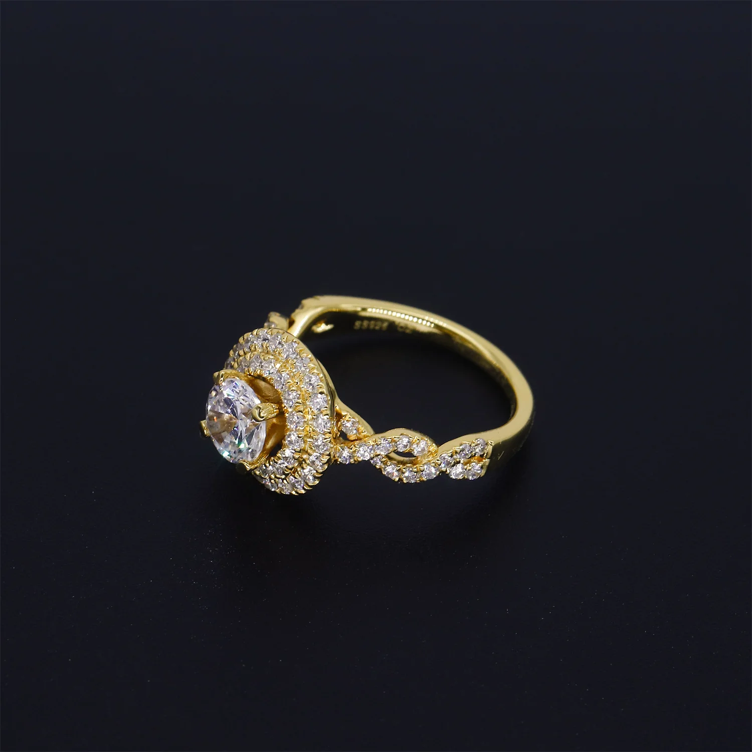 Fine Jewelry gra certified moissanite rings moissanite engagement ring gold plated 925 sterling silver moissanite rings