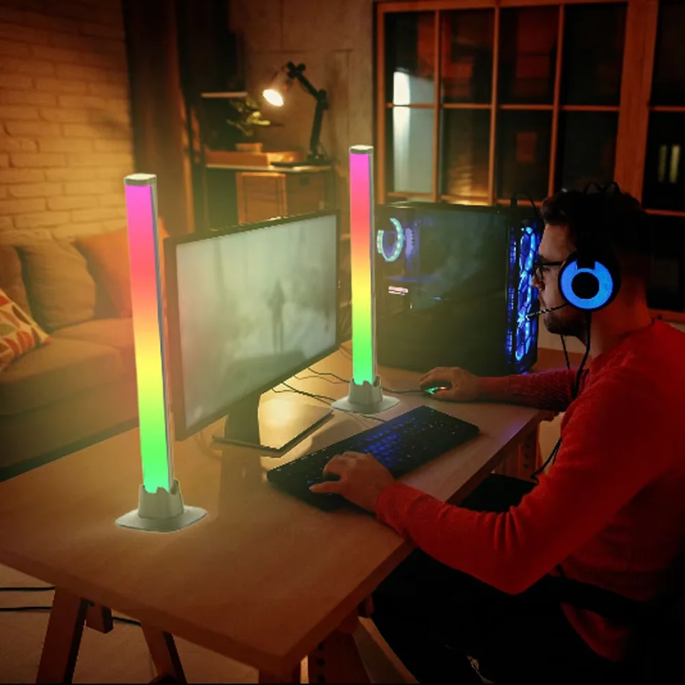 Modern Style Multicolor Smart Lighting Bars LED Light Source WiFi Switch Bedroom Gaming Table Music Rhythm Plastic Wood App