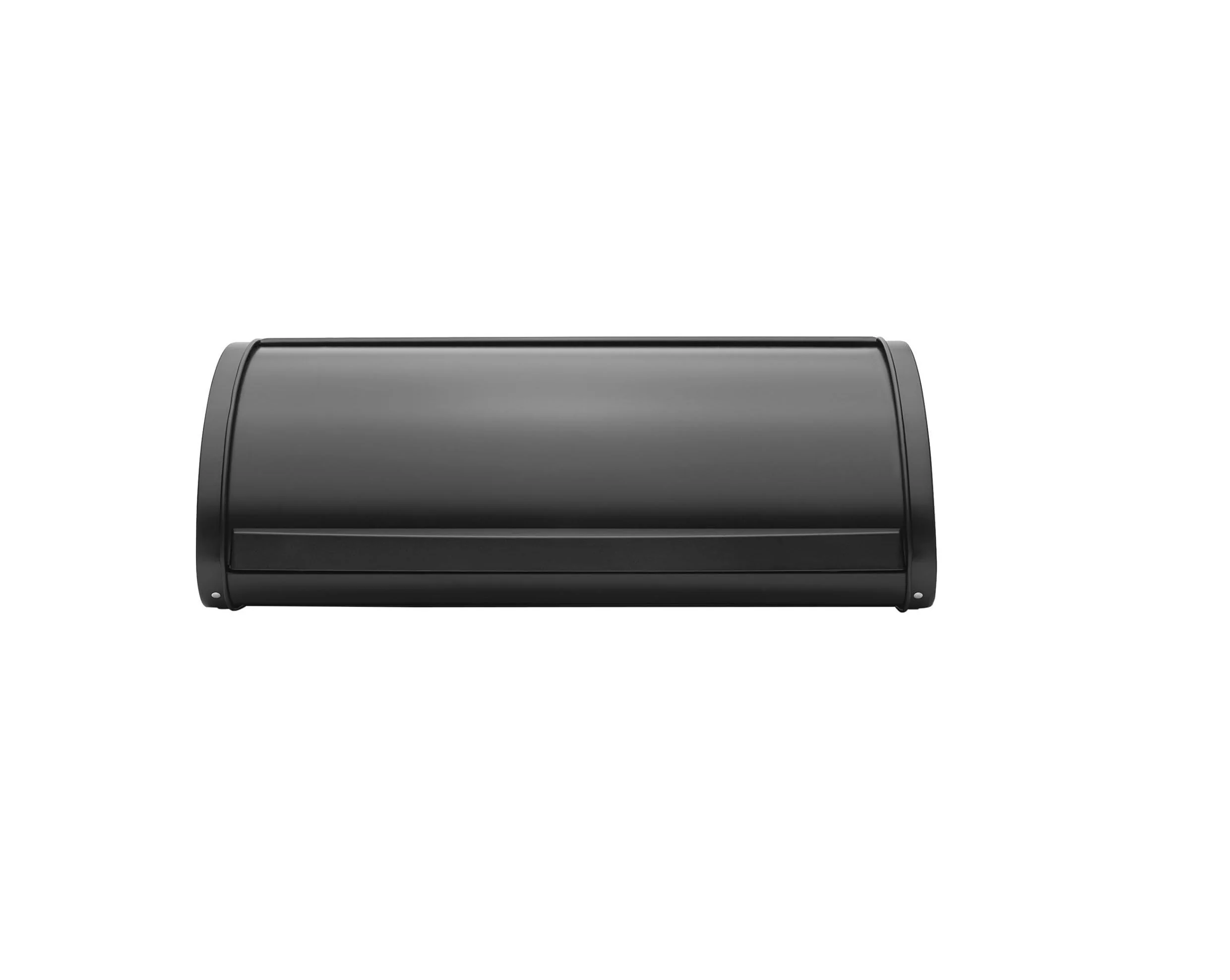 Roll Top Bread Box (Matt Black) Large Front Opening Flat Top Bread Box, Fits 2 Loaves, Ideal for Kitchen Counter