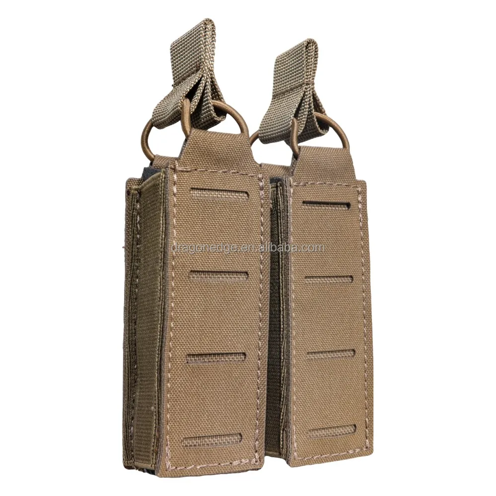 SPARK TAC Tactical Laser Cut Wholesale molle pouches Camouflage Tactical equipment Double Magazine Pouch,Coyote Brown