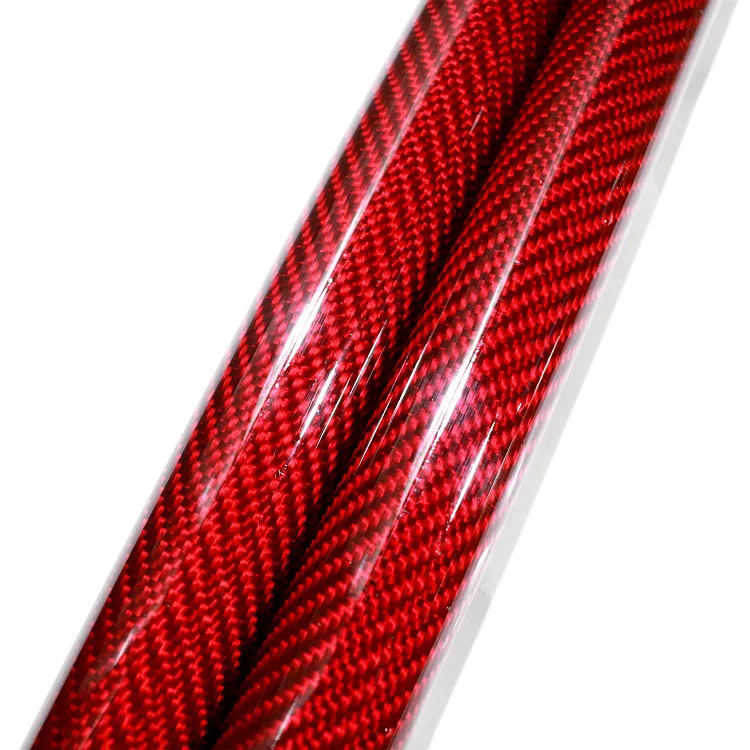 3k  Carbon Fiber Pipes 20mm 25mm 30mm Colored Customized Fiber Carbon Tube 100% Carbon Fiber Tube 8mm