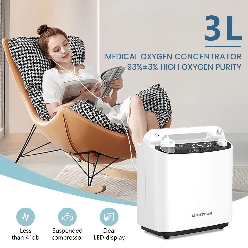 MICiTECH 3 l oxygen concentrator continuous flow portable oxygene concentrator oxygen concentrator for ozone machine