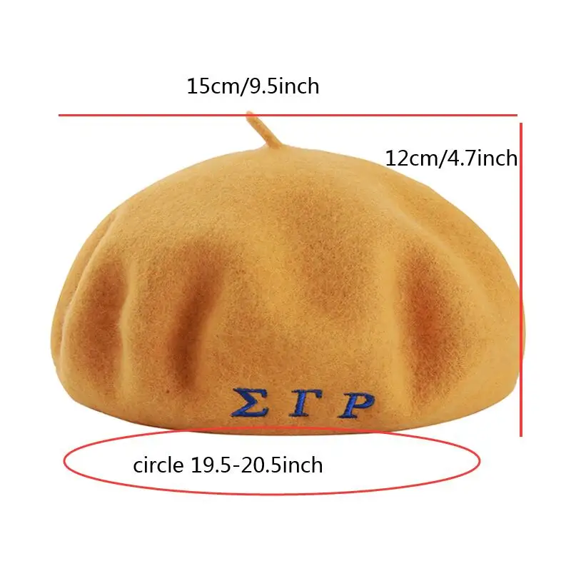Premium Quality Cotton And Wool Made Sisterhood Sigma Gamma Rho 1922 Lady Hat Fancy SGRho Blue And Gold Tone Soror Warm Beret