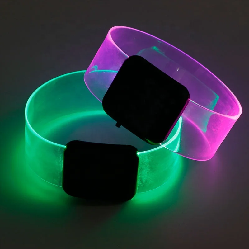 Ismart Night Club Glow Flashing Bracelets Neon Party Light Up Rave Concert Bracelets