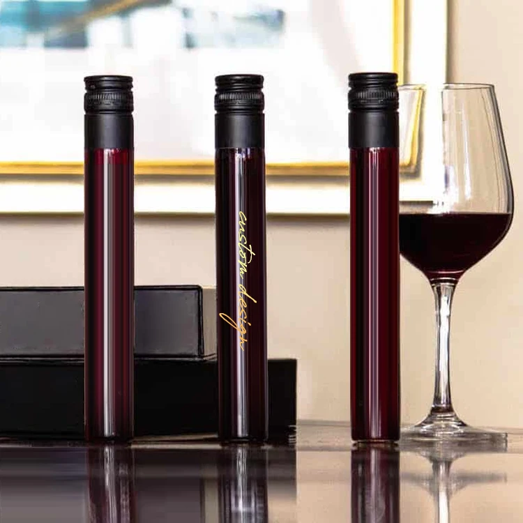 Customized 50ml 100 Ml Glass Vials High Borosilicate Test Tube Wine Bottle Glass Wine Bottle with Screw Lid