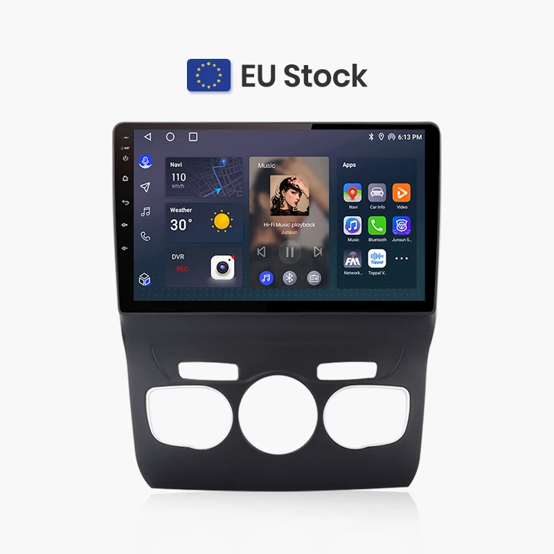 Junsun V1 EU Stock CarPlay For Citroen Android Auto Compatible Car Radio Navigation for Citroen C4L 2011-2018 4G Multimedia