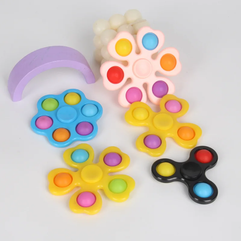 New Design Toys Fidget Sensory Toy Push Pop Bubble Finger Spinner Simple Hand Shank Pad Spinner