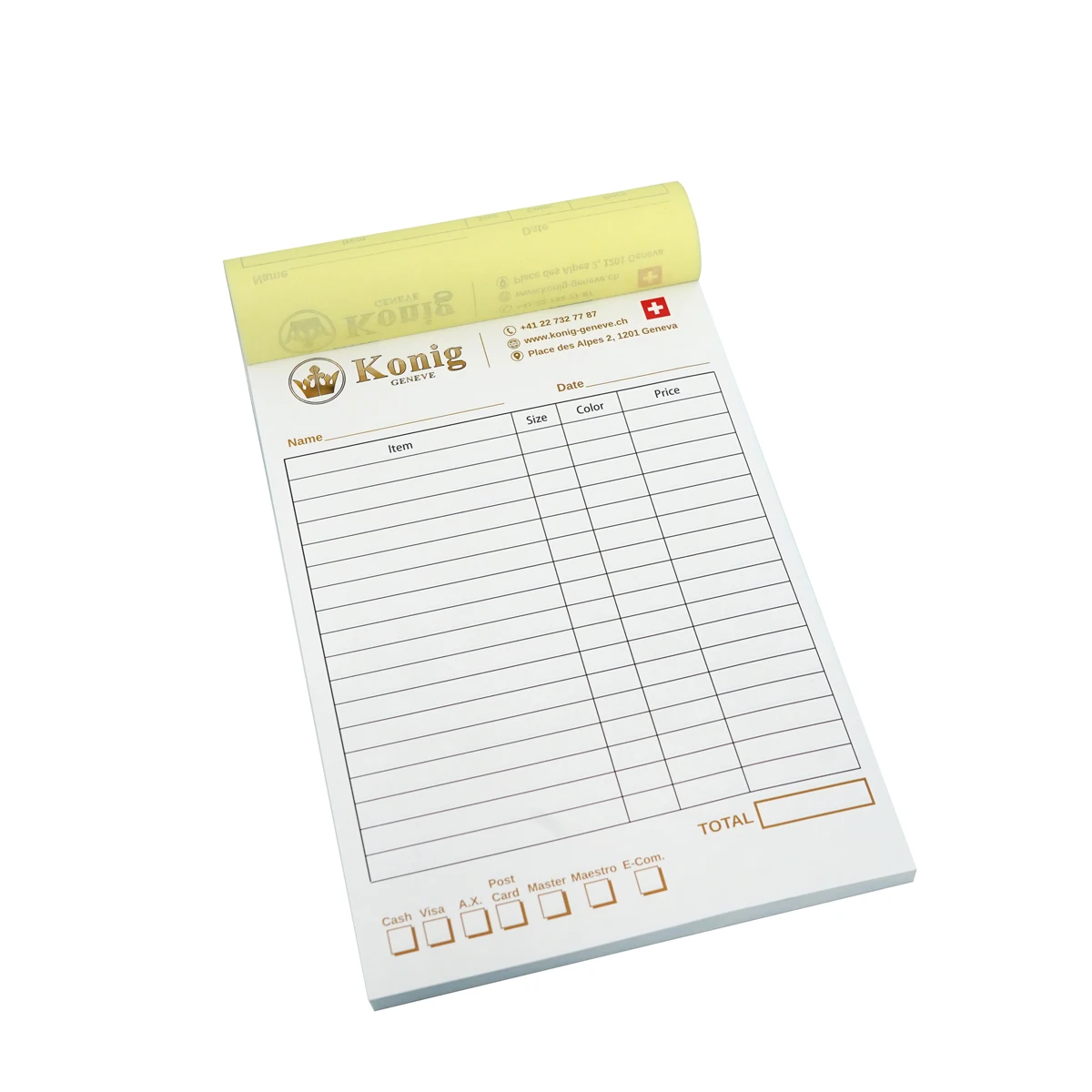 Custom Restaurant Bill Book NCR Forms Offset Printing Hot Stamping Paper & Paperboard Carbonless Paper Bill Book with Carbon