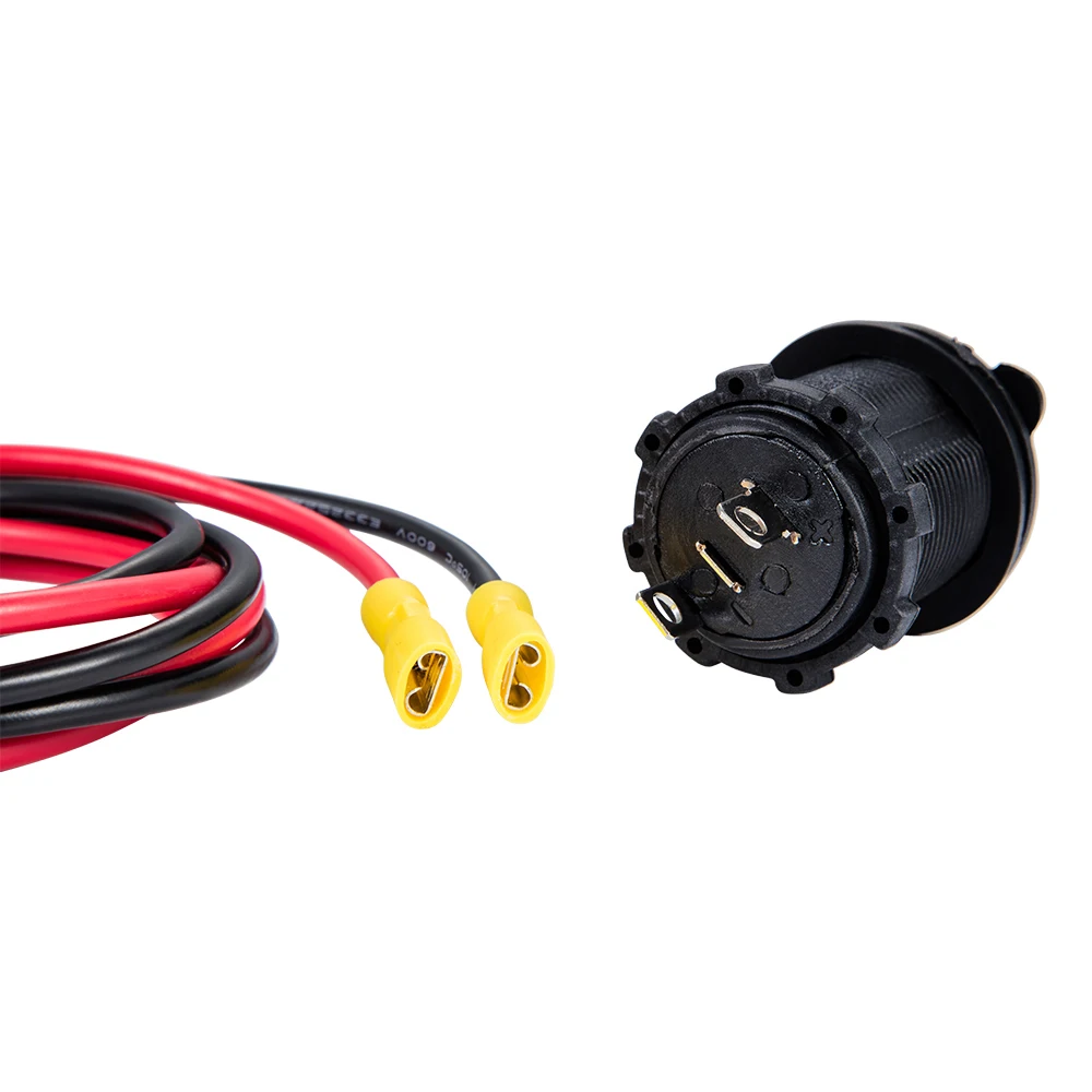 DIY Female Cigarette Lighter Socket Dual USB Charging Power Outlet Heavy Duty 30A Fuse 12V Car Truck Boat Marine RV