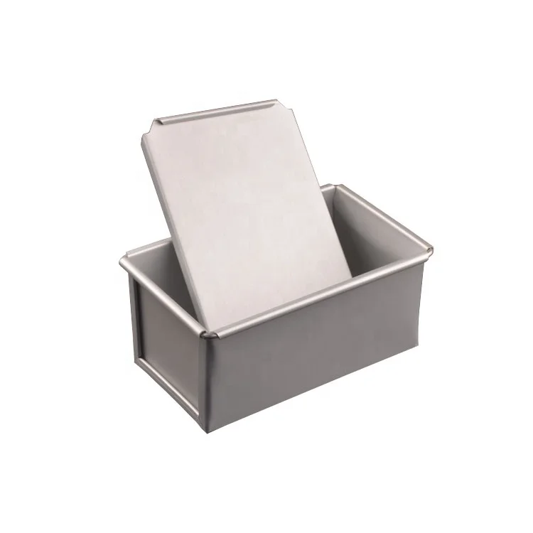 250/450/750 Anodized Aluminium Bread Loaf Pans Non Coated with Lid Cover Mini Medium Loaf Pan Toast Baking Mold Baking Box
