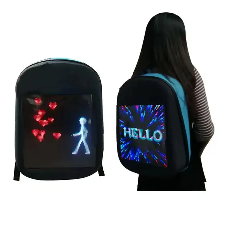 Светодиодный экран дисплей WiFi Пульт дистанционного управления рекламная ходьба рекламный щит DIY водонепроницаемый рюкзак