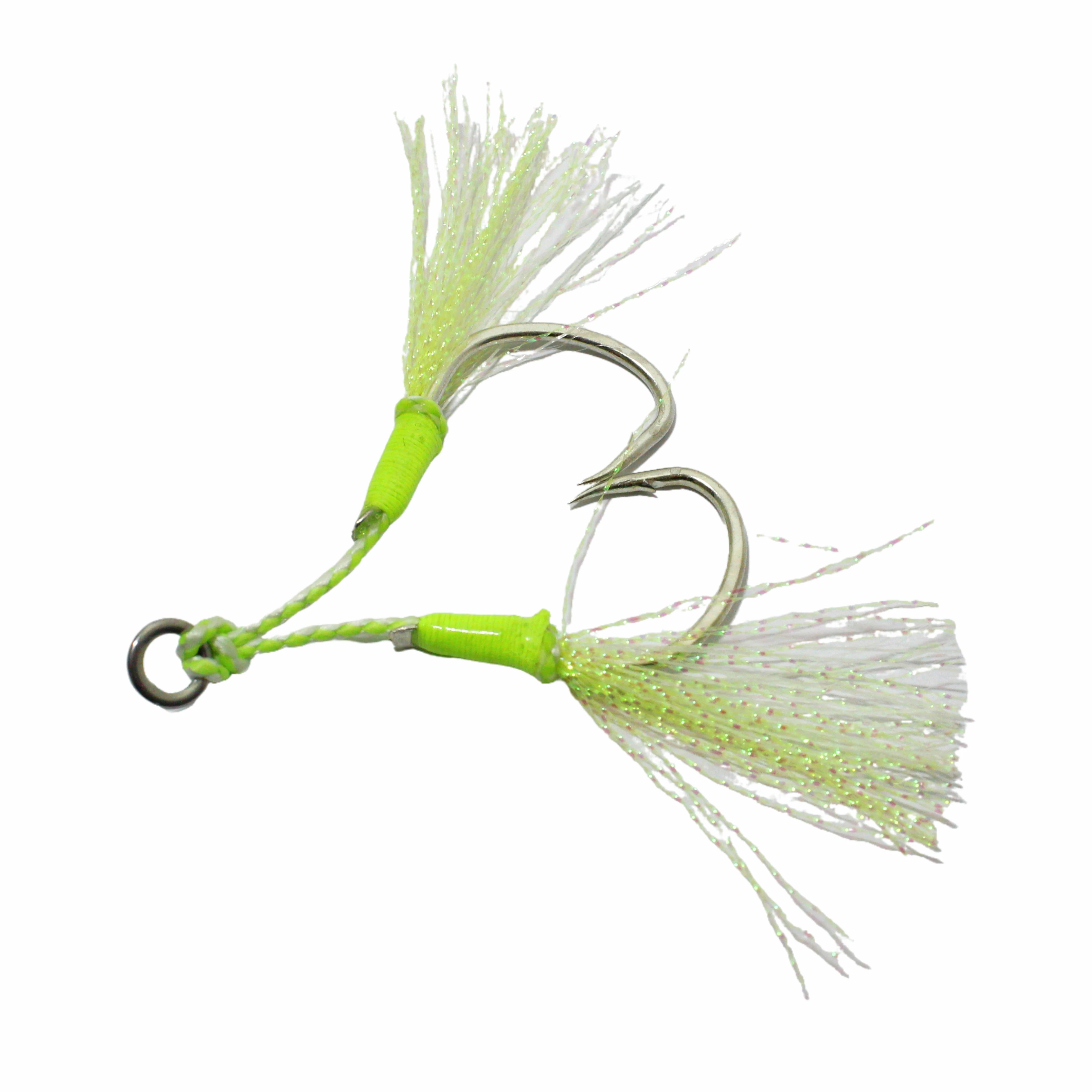 High Carbon Steel Pike Assist Jig Hooks for Slow Pitch Jigging Lures Fishing Hooks Double Fishhook for Saltwater Fishing