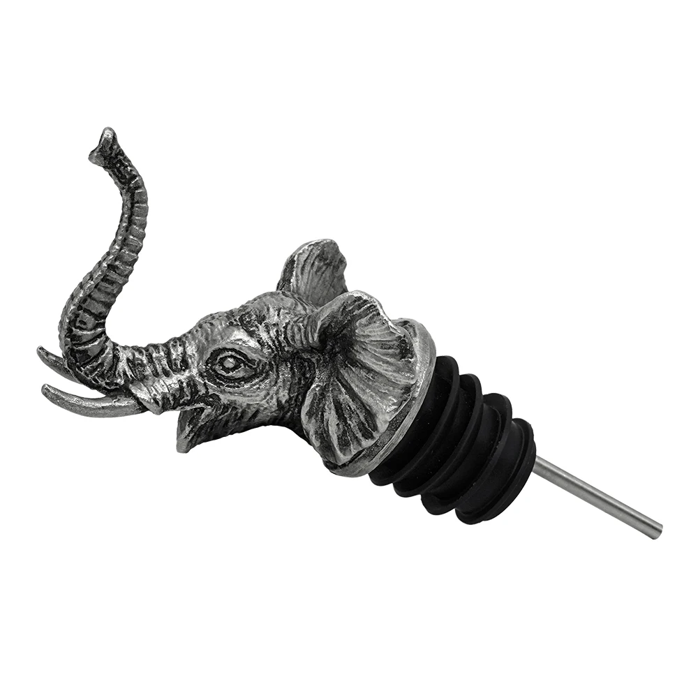 Hot Selling Bar supplies bottle  wine pourer metal elephant  bottle wine pourer oil pourer for home