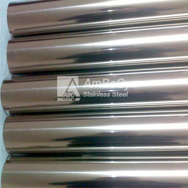 Inox Factory Price Prime Quality Aisi201 Sus304 Aisi316L Gold Color Pipes Stainless Steel