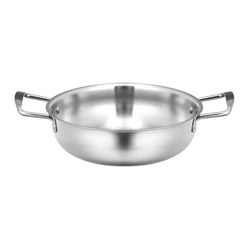 Noodles soup stock pasta ramen pot for crayfish cooking 201 stainless steel hotpot seafood dry pot paella pan