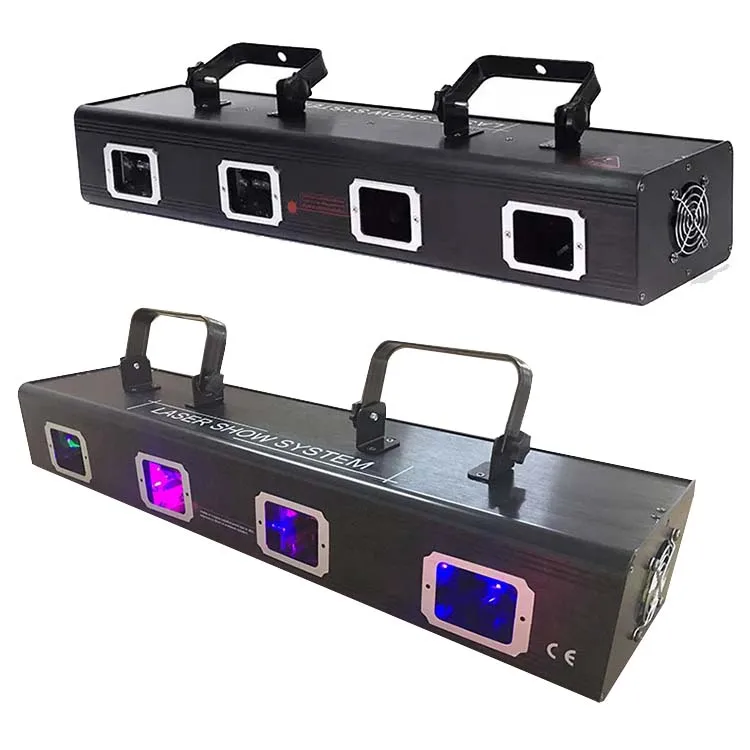 Лазерный куб Dmx512 U King RGB Y с четырьмя отверстиями 11Ch светодиодный светильник голосовым управлением Лазерное освещение для диджея ночного клуба