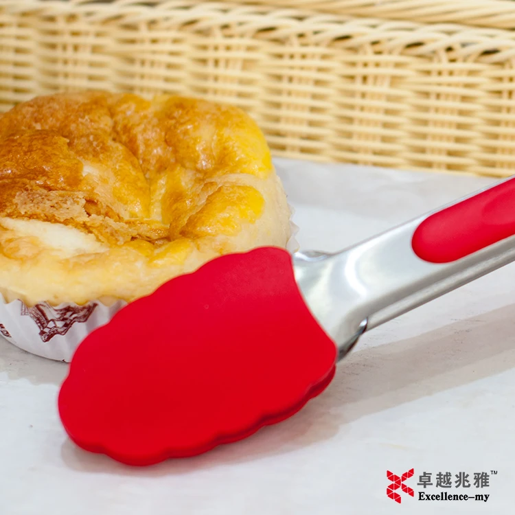 Антипригарный недорогой домашний кухонный гриль для барбекю 7 дюймов мини термостойкий силиконовый Тонг приготовления пищи