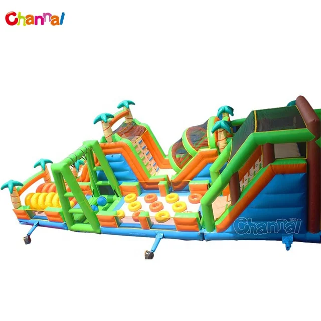giant inflatable interactive adult game  inflatable obstacle course Jungle Inflatable Wipeout game