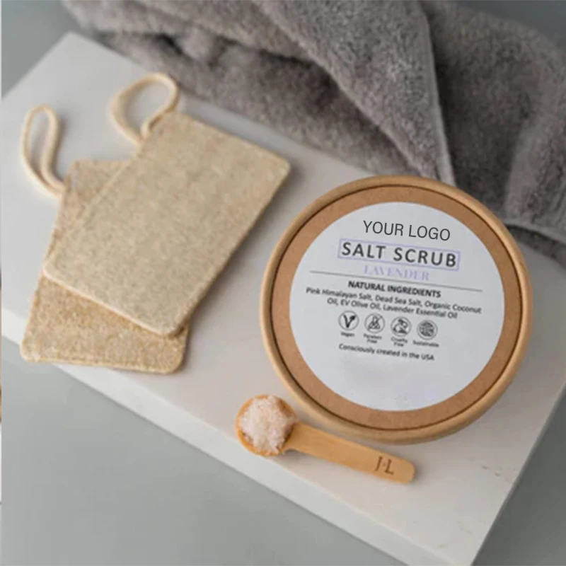 Natural Plant Bergamot&Eucalyptus Pink Himalayan Face Body Scrub Exfoliating Whitening Deep Cleansing Dead Sea Salt Sugar Scrub