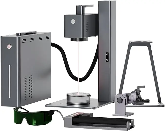 DAJA C2 20w Fiber Stamps Eyeglass Cheap Jewelry Rubber Bands Laptop Keyboard Laser Engraving Machine For Keychain