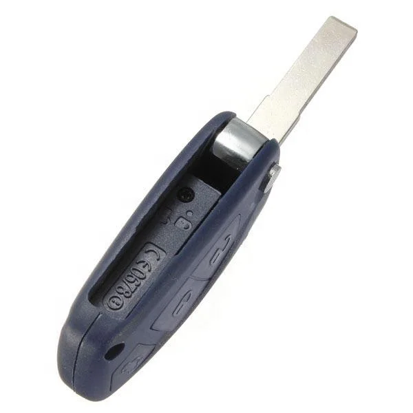 Navy Blue Flip 3 button Car Key Shell Case FOB For Fiat Panda Punto Bravo