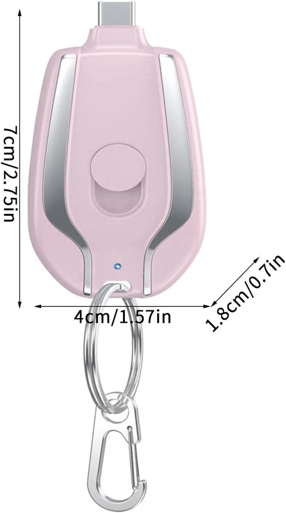 Black Pink Keychain Portable Charger for smart Phone 1500mAh Mini Power Emergency Pod External Fast Charging Power Bank Battery