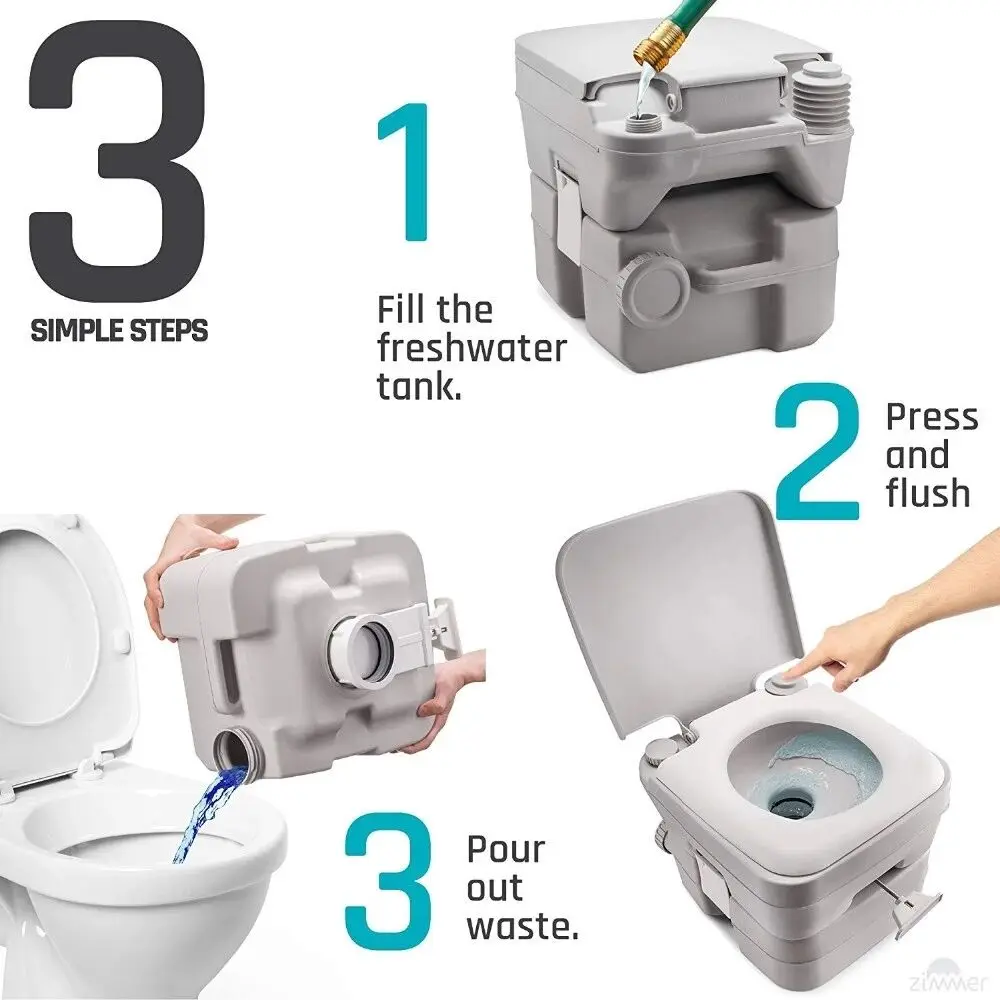 grey one piece 10L 20L used western indoor disabled flush hospital marine mobile wc camping plastic portable toilet for sale