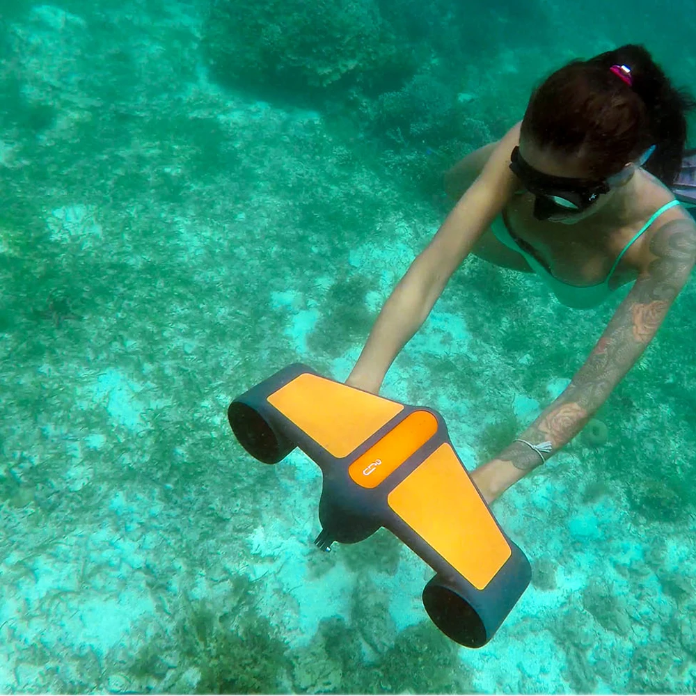 
Компактный подводный скутер, морской спорт, лыжная струя, водонепроницаемый с защитной веревкой 