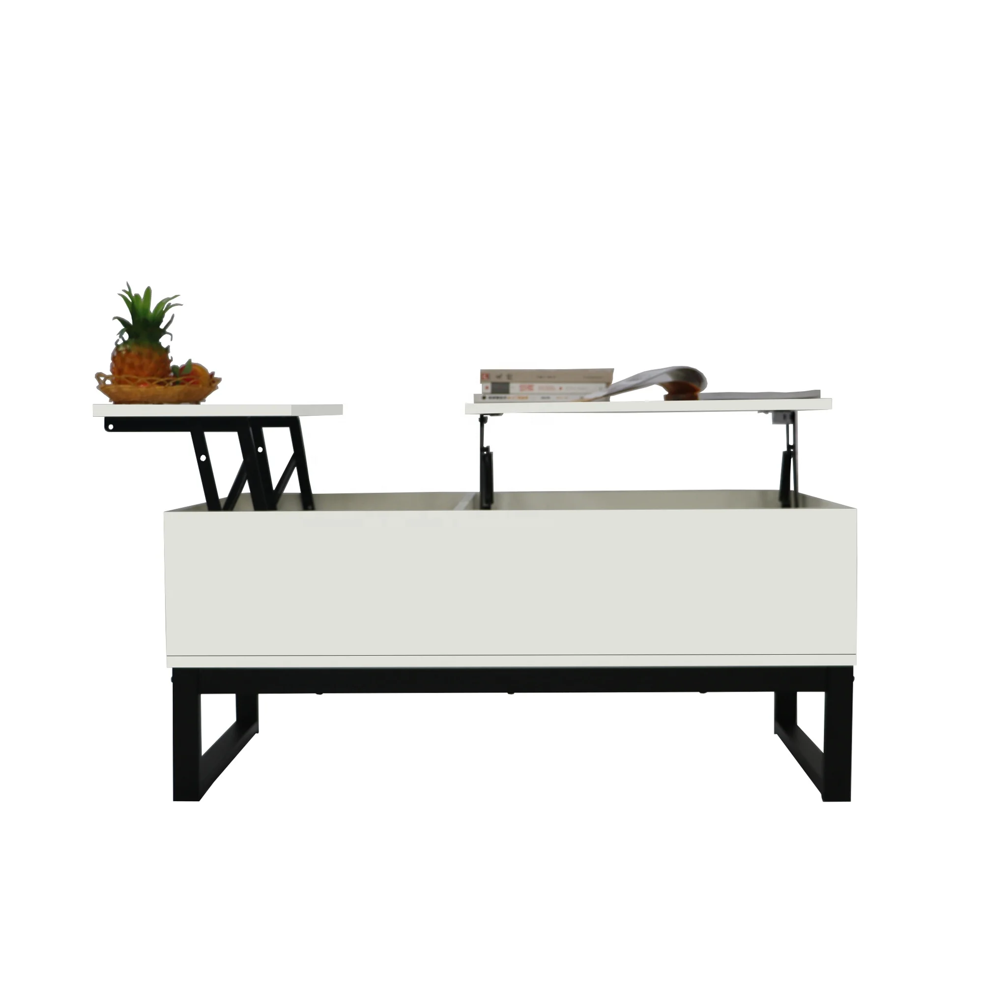 wholesale White foldable  Coffee table,computer table with steel/metal legs, tv stand coffee table set for living room furniture
