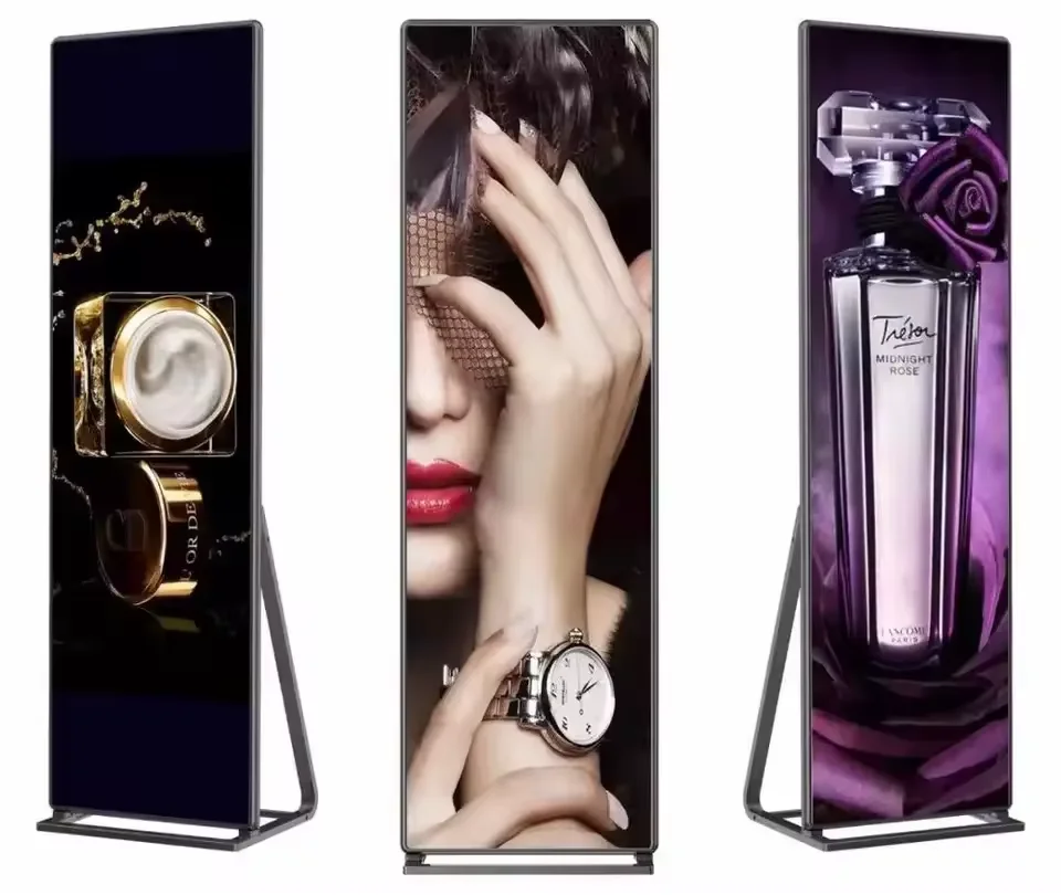 P3 576*1920mm Mirror Poster Advertising LED Display Screen Movable Standing Shop Mall Video Wall 4G WiFi USB Hot Factory