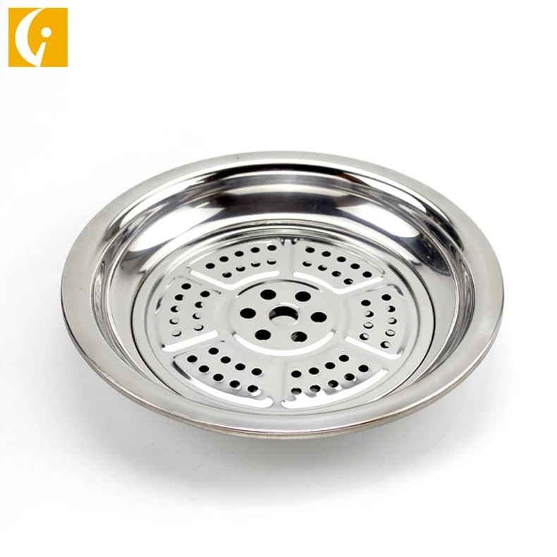 410 stainless steel steamed dumpling plate fruit plate drain oil plate with magnetic