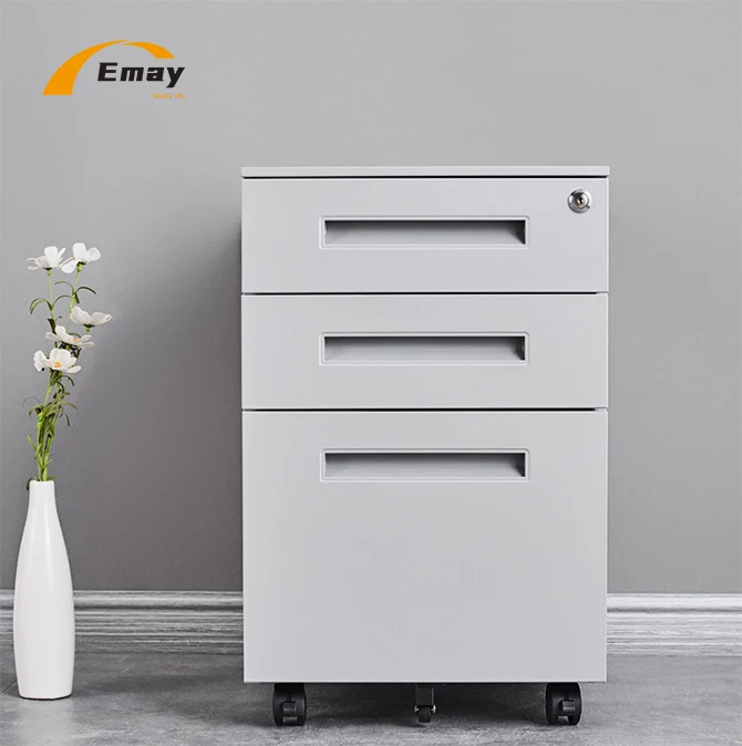 Colorful Handle Metal Filing Cabinet With Lock Steel Mobile File Storage For A4/FC Folder