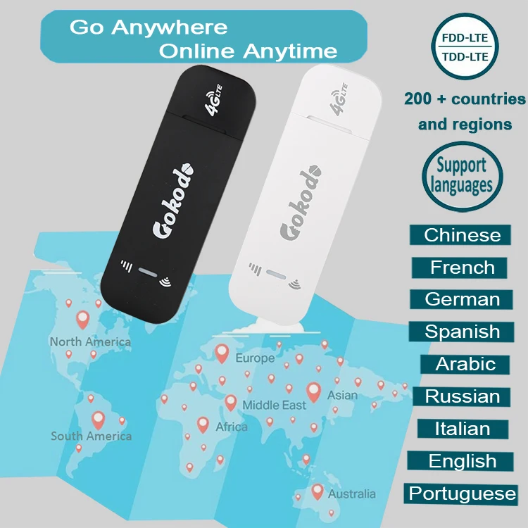 GOKODO U8-11 4G Modem Antena Wifi Router 4G Wingle Portable Unlocked 4g USB Dongle with Sim Card Slot