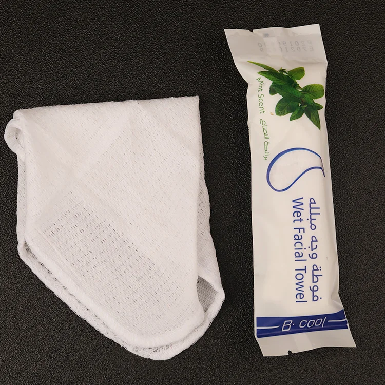 MINT SCENT 100% cotton airline coffee  restaurant shop fresh wet facial towels refreshing tissue