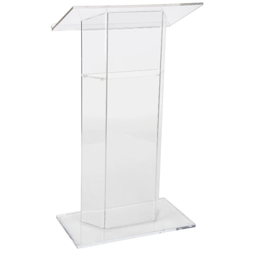 Прозрачная акриловая кафедра/церковный Подиум/КАФЕДРА с открытой спиной и полкой