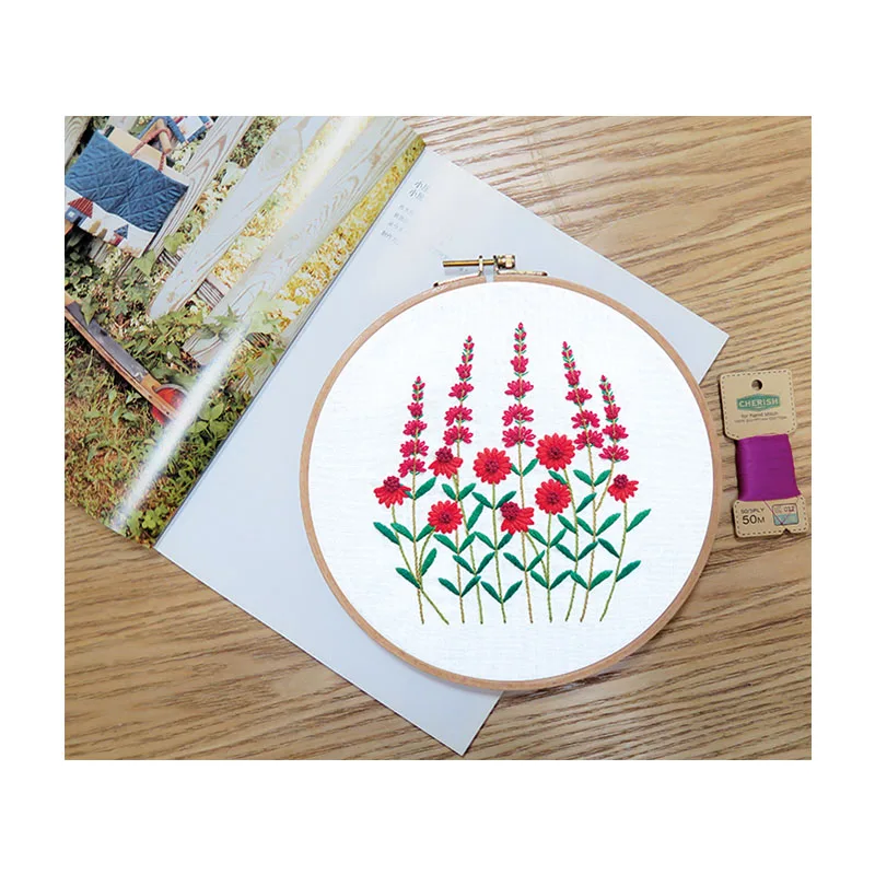 Xiurun 2021 Hot Sale DIY Embroidery  Kit Punch Needle Cross Stitches Blue Hydrangea Flower Pattern Embroidery Kit for Beginners